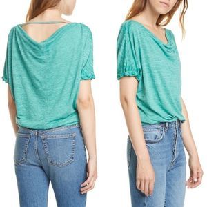 NWT Free People Convertible Neck Palm T-Shirt
